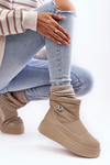 Women's Slip-On Snow Boots Platform Beige Gattea