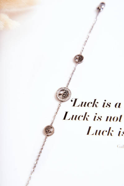 Bransoletka Celebrytka Damska Trzy Drzewa Życia Srebrna