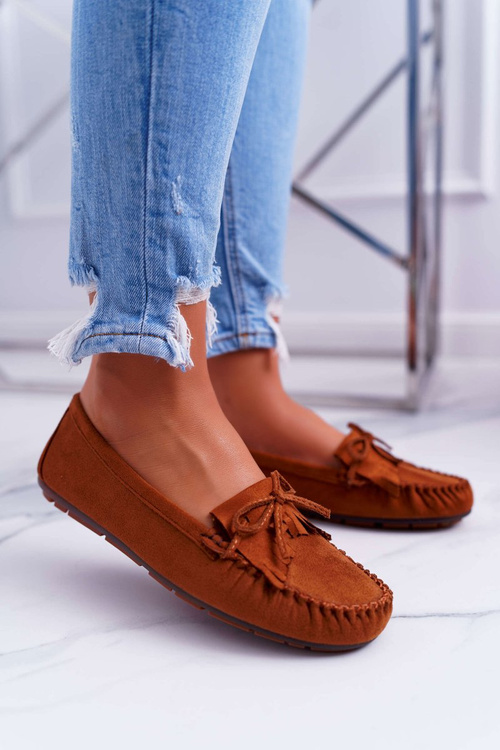 Women's Suede Moccasins Camel Espanto