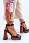 Leather Sandals On A Chunky Black Marina Platform