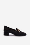 Low-heeled pumps with ornament black Dolvira
