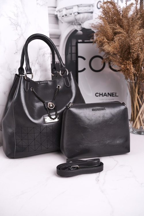 Elegant Women's Handbag with Clutch Bag MONNARI BAG5810-019 Grey