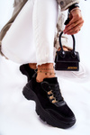 Women's Suede Sports Shoes Sneakers Black Britany