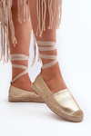 Tied Eco Leather Espadrilles in Gold Ismanne