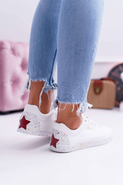 Women's Sneakers Big Star Red Star White AA274A007