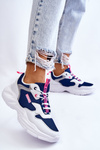 Sportowe Buty Damskie Lekkie Biało-Granatowe Big Star LL274376