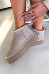 Women's snow boots made of natural suede beige Mairene