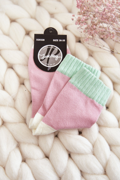 Women's Plain Cotton Socks Pink