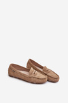 Women's Beige Faux Leather Loafers Celoria