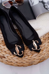 Women's Black Suede Ballerinas Portes