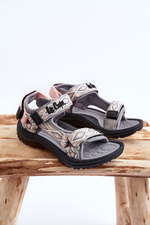 Sandałki Dziecięce Szaro-Różowe Lee Cooper LCW-23-34-1681