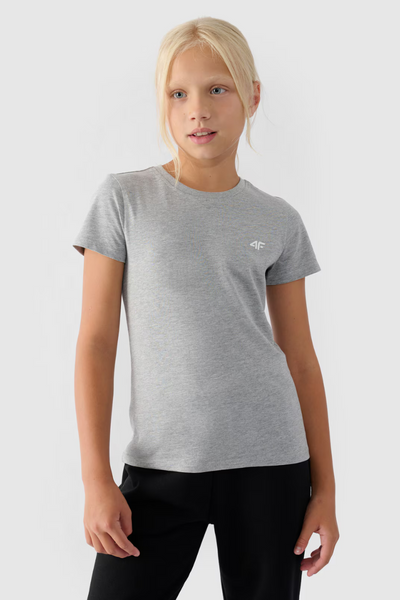 Girls Smooth Cotton T-shirt Gray 4F 4FJWMM00TTSHF1658-27M