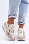 Women's Platform Sneakers Beige-White Sivan