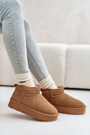 Women's Suede Snow Boots On Platform Camel Nereviana