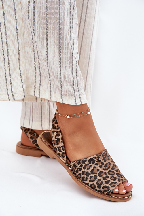 Zazoo 40327 Leather Slip-On Sandals Leopard