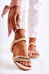Women's Suede Sandals With A Chain Beige Norine