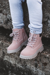 Children's Trapper Boots with a Zip Pink Bansi