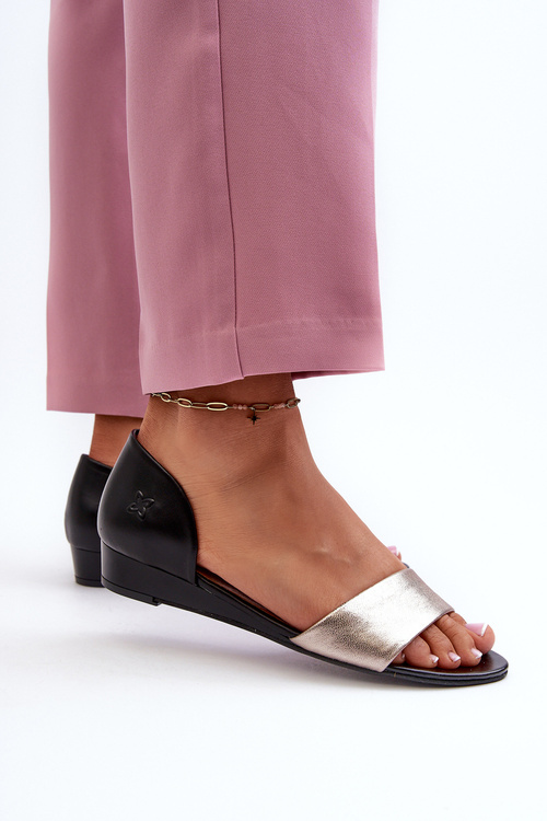 Sandały Skóra Czarne Maciejka 1971-65