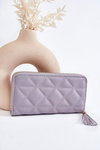 Large Quilted Wallet With Stripe Grey Jeffrey