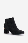 Eco Suede Ankle Boots With Zipper Black Sairis