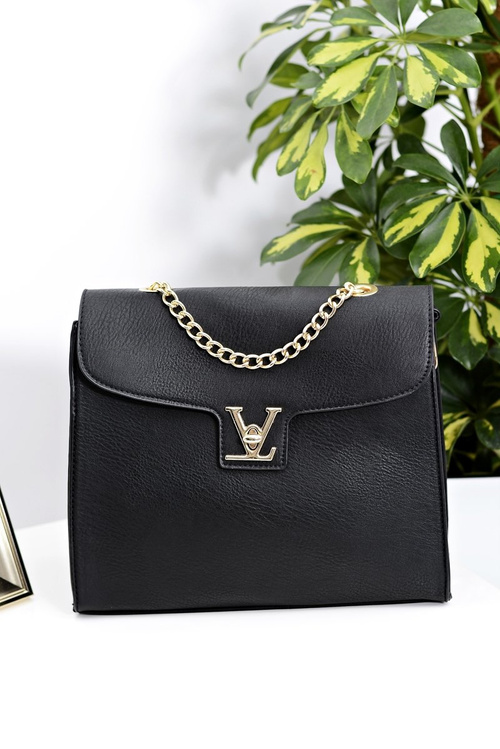 Ladies Handbag Black Classic with Chain