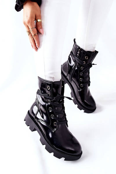 Women's Biker Boots Black Semope