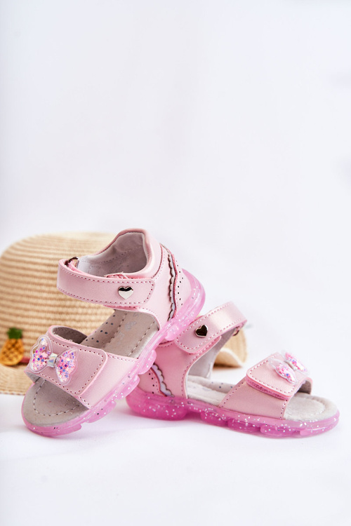 Comfortable Children's Sandals With Decoration Pink Cayo
