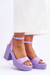 Fashionable Sandals On Massive Heel Violet Karmine