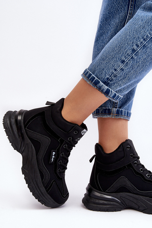 Women's Quilted Lace-up Trapper Boots Lee Cooper LCJ-23-44-1976L Black