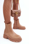 Leather Ankle Boots with Zip Dark Beige Pitrese