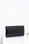 Women's Black Lacquered Handbag Clutch Bag