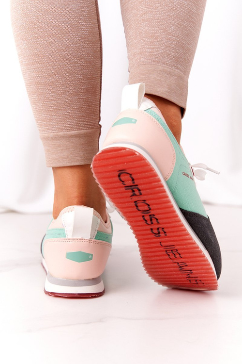 Women's Sneakers Memory Foam CROSS JEANS HH2R4049C Green-Pink