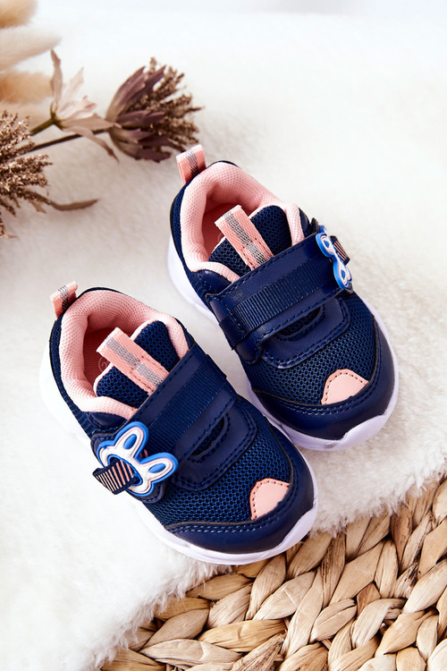 Children's Velcro Sports Shoes Befado 516P090 Navy and Pink