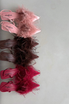 High heels with feathers and open heel Pink Belice