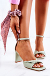 Leather Sandals On A Bar Green Sheela