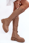 Lace-Up Insulated Ankle Boots Dark Beige Bergdis