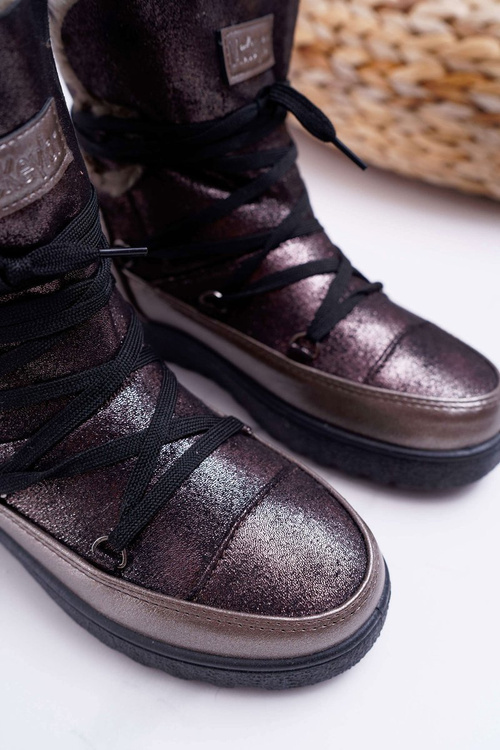 Women's Fleece Warmed Snow Boots Dark Grey Fereni