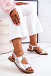 Leather Buckle Sandals Lewski 3041 Silver