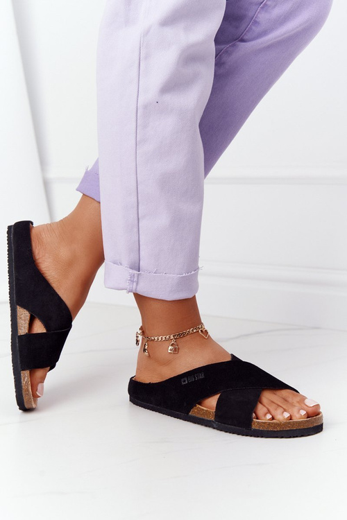 Suede Profiled Slippers Big Star HH274640 Black