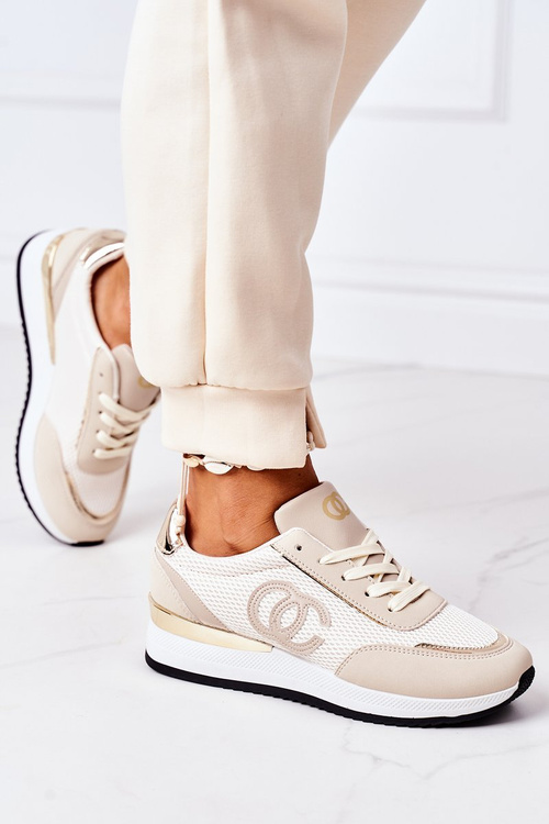 Damskie Sportowe Buty Sneakersy Beżowe Under Control