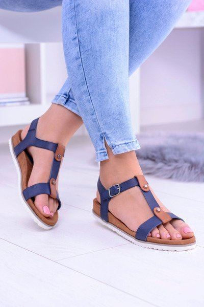 Navy Blue Comfortable Women's Flat Sandals Dubi
