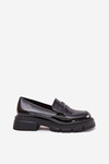 Ladies Patent Moccasins Black Elearionna