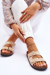Women's Slippers On Cork Sole Beige Cortina