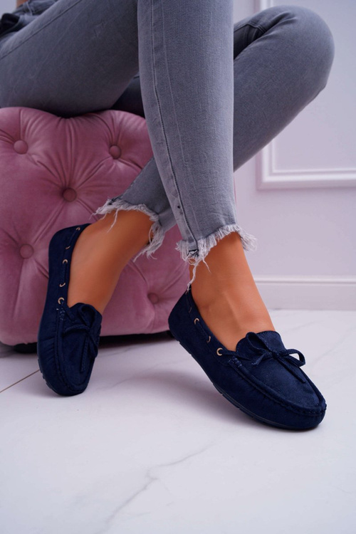 Women's Suede Moccasins Navy Blue S.Barski Gustoben