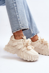 Women's sneakers with chunky sole beige Ellerai