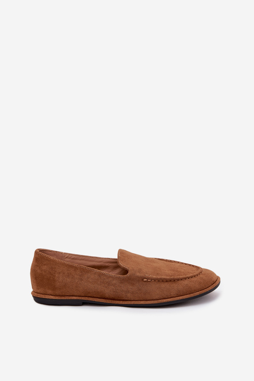 Women's Loafers Made of Eco Suede Flat Camel Miryelle