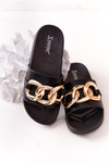 Rubber Slippers With Chain Black One Moment