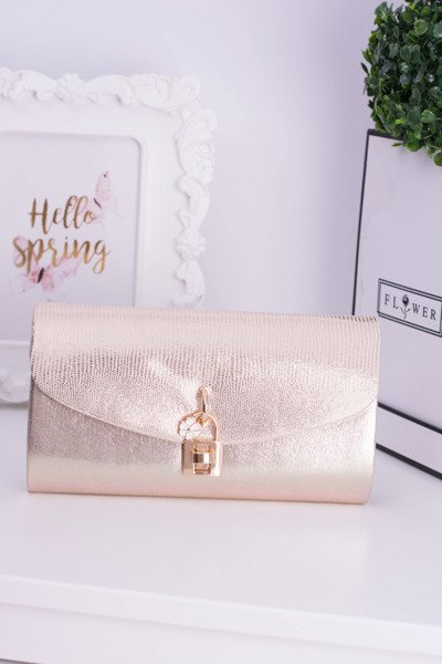 Gold Clutch Bag Gold Chain Padlock Latch