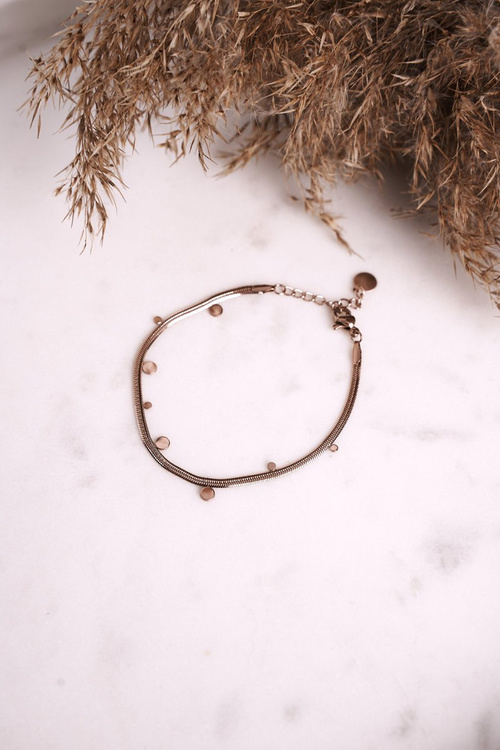 Delikatna Bransoletka z Kółeczkami Różowe Złoto Liliana