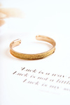 Women's Slip-on Bracelet With Embossing Gold